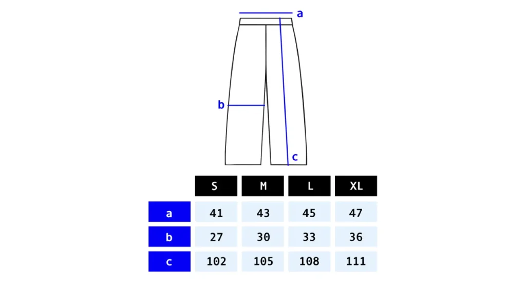Kroen Joggers Size Guide​